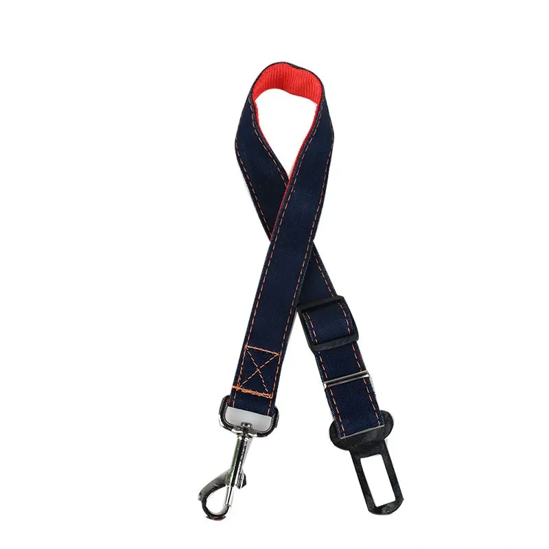 Strong Jean Vehicle Pet Dog Seat Belt Puppy Car Seatbelt Harness Leads Clip Safety Lever Auto Traction Pet Cat Products Supplier