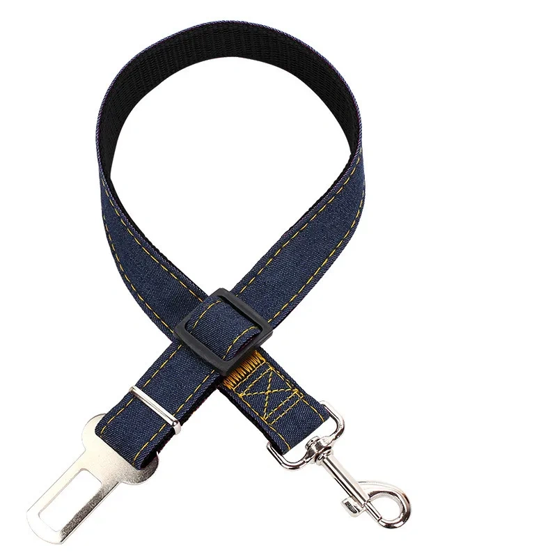 Strong Jean Vehicle Pet Dog Seat Belt Puppy Car Seatbelt Harness Leads Clip Safety Lever Auto Traction Pet Cat Products Supplier