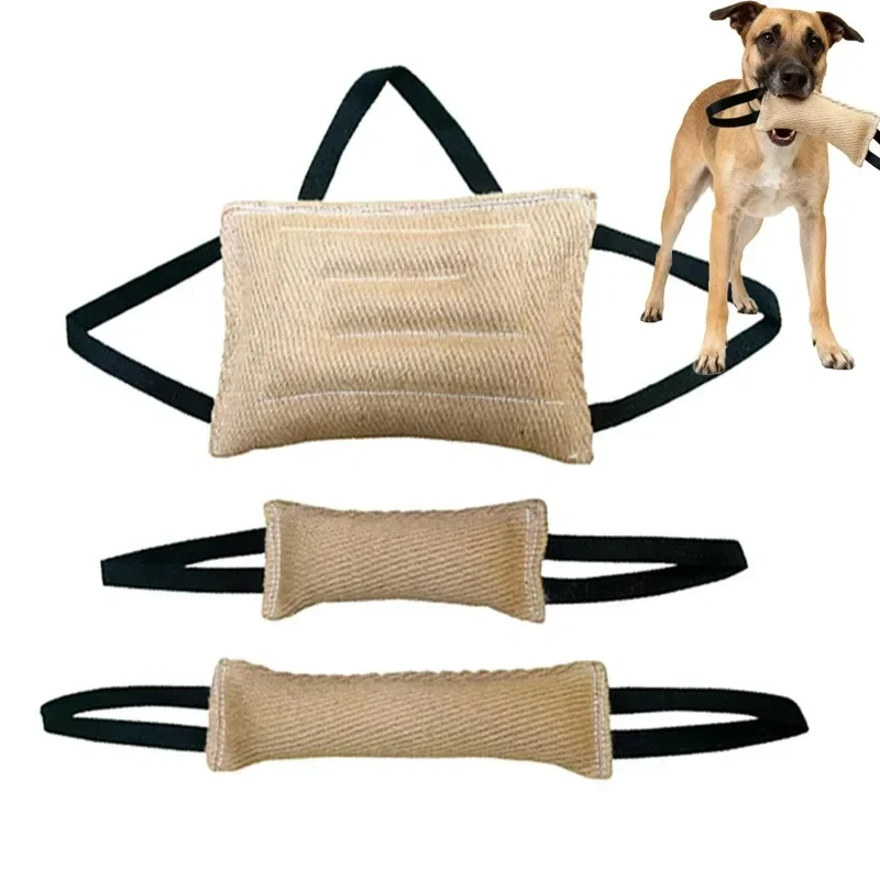 Jute Dog Bite Bag Bite Stick Bite Target Durable Tug Toy For Interactive Training And Tug Of War