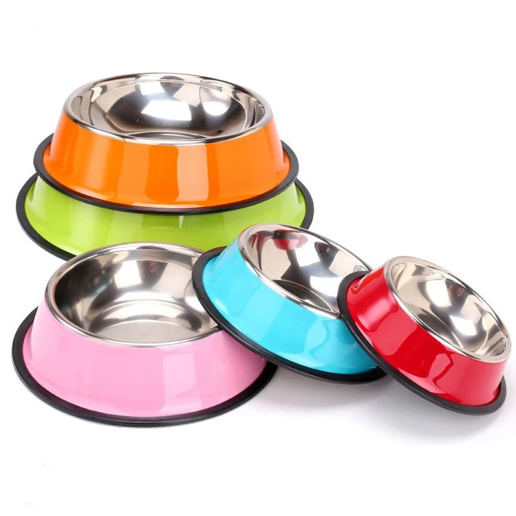 Stainless Steel Dog Bowl Custom Printed Pet Food Cat Water Feeder Bowls