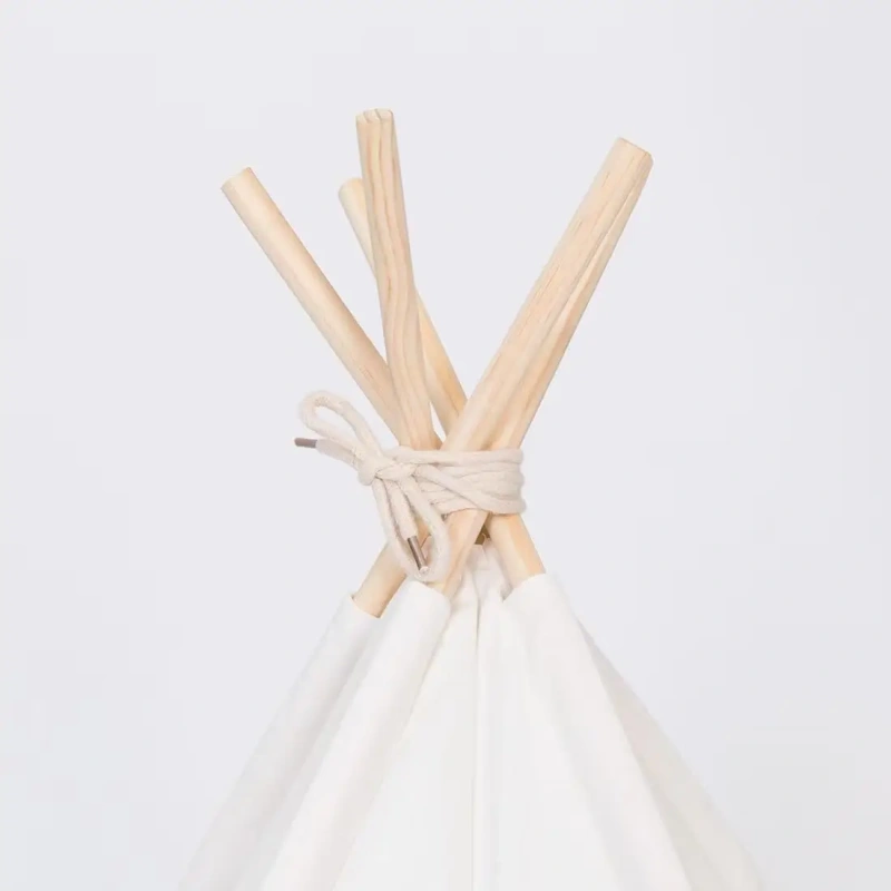 Foldable Canvas Pet Teepee Tent with Cushion for Home Indoor Pet Resting Pet Room