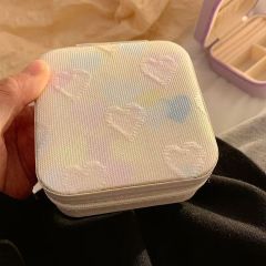 Travel accessory multi-compartment ring and earring jewelry box, 3D storage box