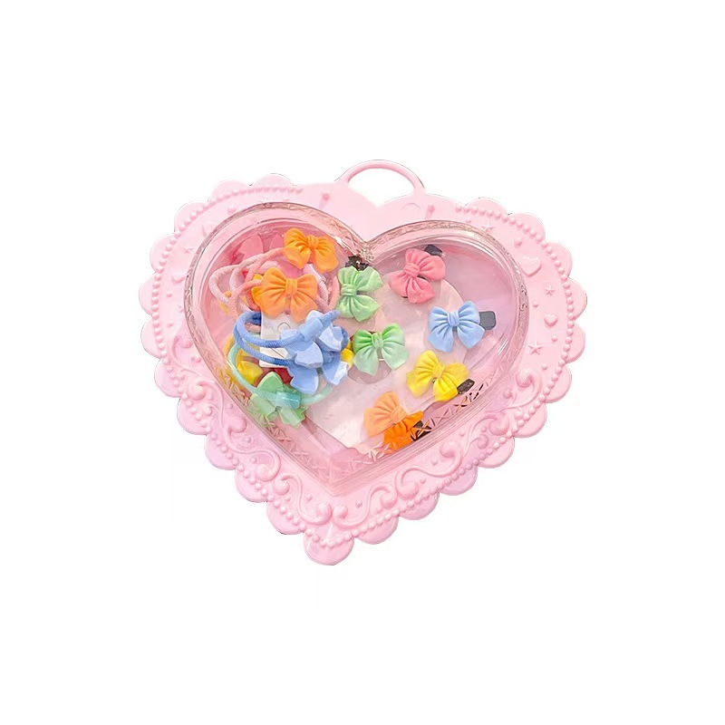 Children's hair tie, hair accessory, hair ring, and jewelry storage box set