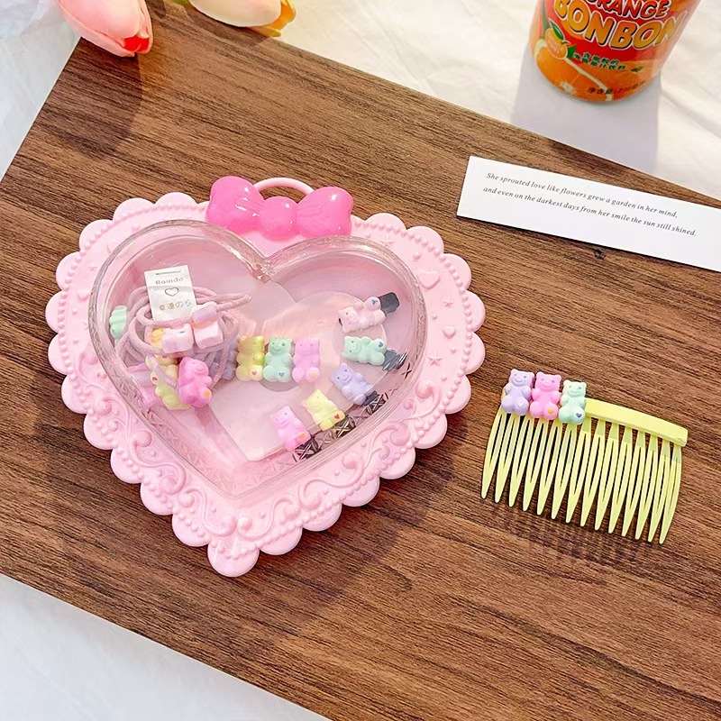 Children's hair tie, hair accessory, hair ring, and jewelry storage box set