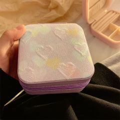 Travel accessory multi-compartment ring and earring jewelry box, 3D storage box