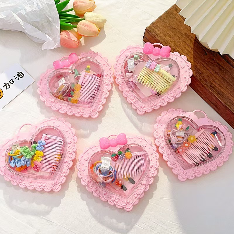 Children's hair tie, hair accessory, hair ring, and jewelry storage box set