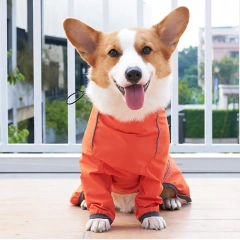 Reflective Pet Raincoat Custom Logo Outdoor Zipper Full Body Pet Poncho Private Label Private Waterproof Dogs Raincoat