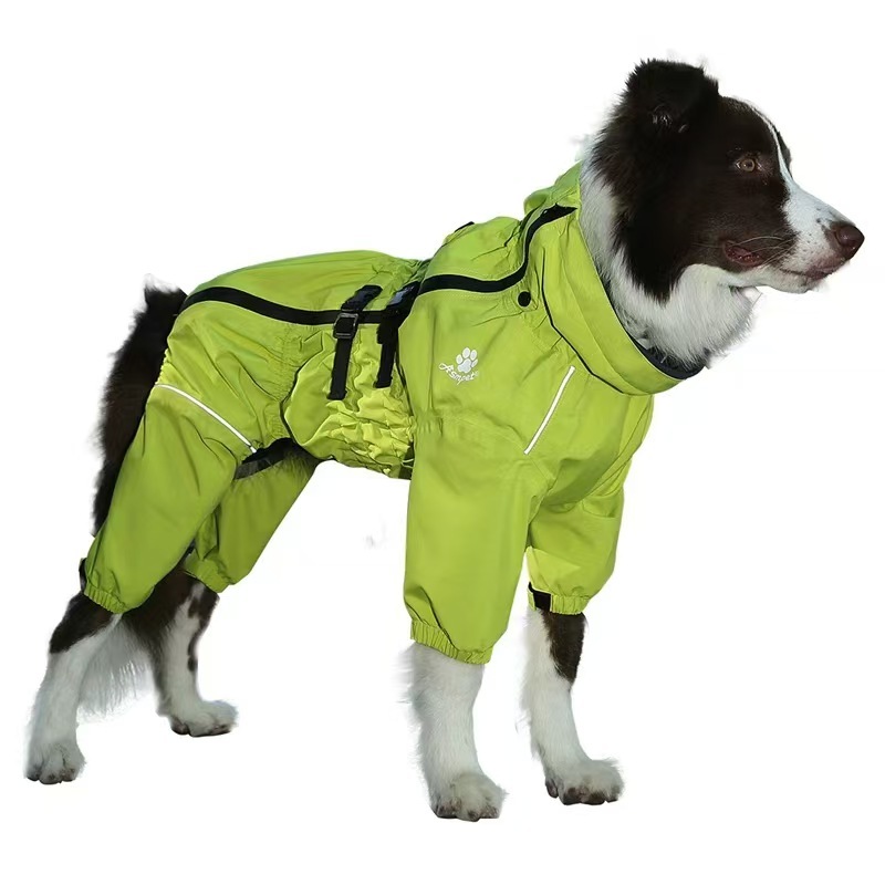 Full waterproof dog raincoat polyester dog coat breathable quick-drying