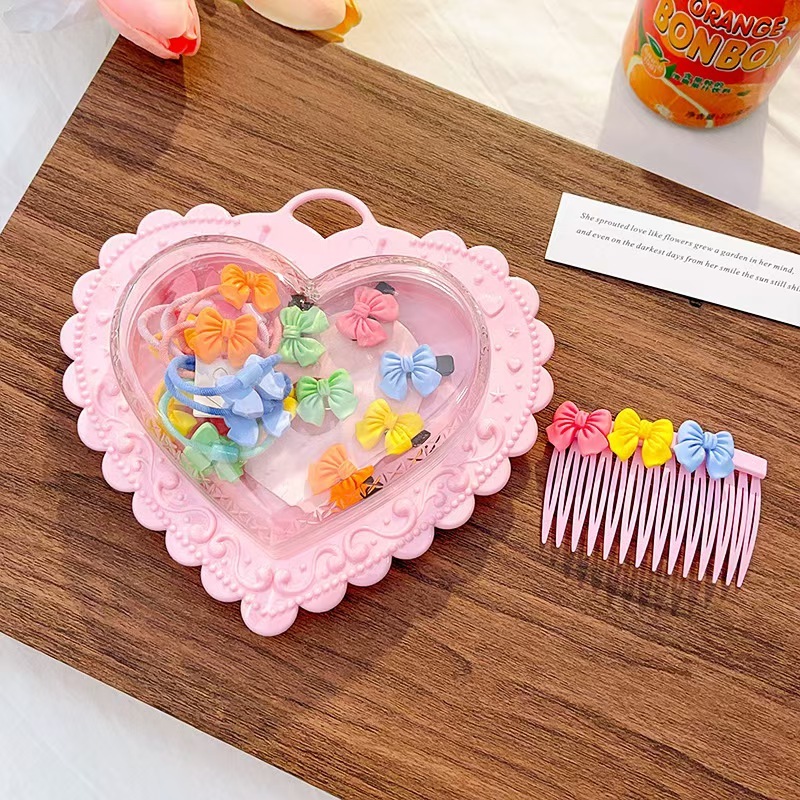 Children's hair tie, hair accessory, hair ring, and jewelry storage box set