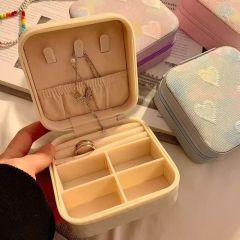 Travel accessory multi-compartment ring and earring jewelry box, 3D storage box