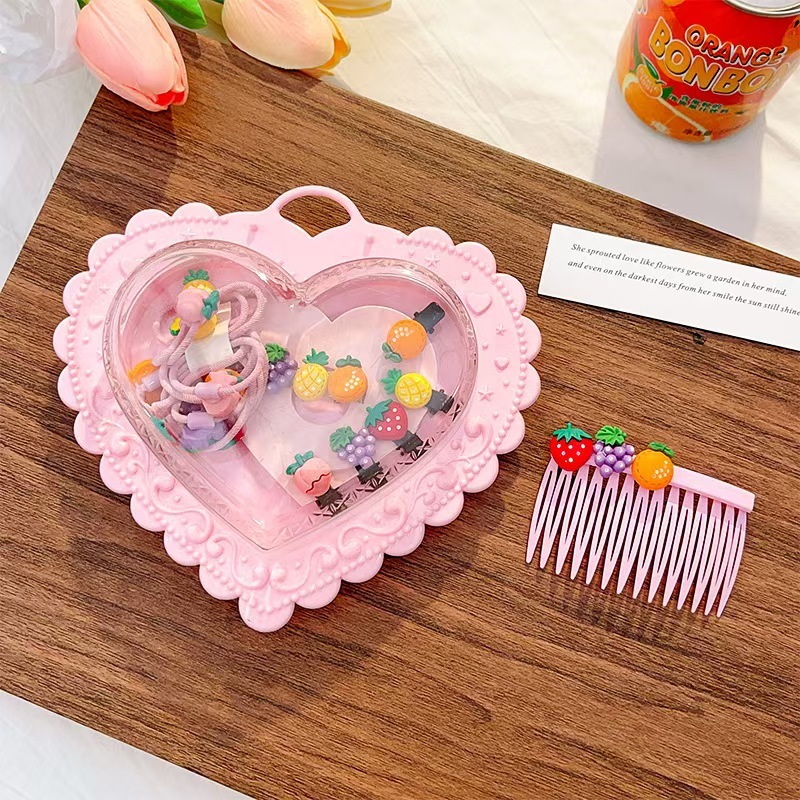 Children's hair tie, hair accessory, hair ring, and jewelry storage box set