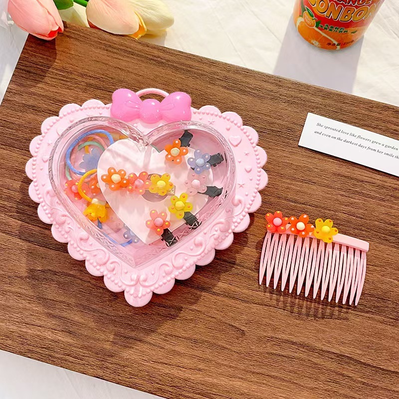 Children's hair tie, hair accessory, hair ring, and jewelry storage box set
