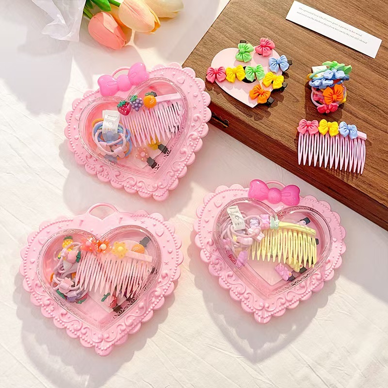 Children's hair tie, hair accessory, hair ring, and jewelry storage box set