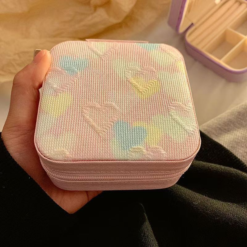 Travel accessory multi-compartment ring and earring jewelry box, 3D storage box