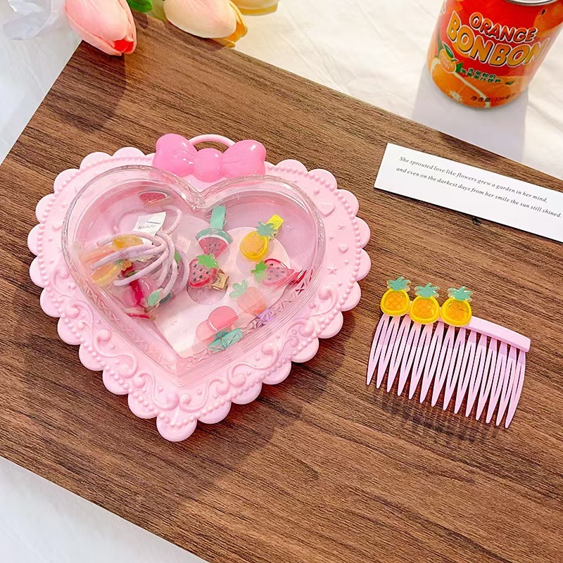 Children's hair tie, hair accessory, hair ring, and jewelry storage box set
