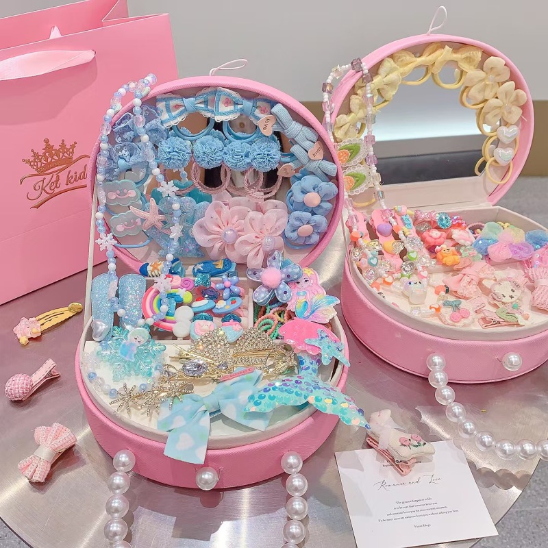 High-end children's hair accessory gift set, girls' hair accessory jewelry box