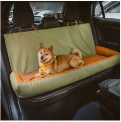 Adjustable Large Soft Warm Heavy-Duty Dog Car Back Seat Bed Waterproof Removable Washable Oversized Pet Bed Made Polyester Solid