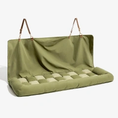 Dog Beds Luxury Pet Beds Faux Leather Dog Car Seat Booster Double Seats Pet Car Seat Bed with Safety Buckle