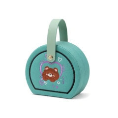 Embroidered Jewelry Storage Box Earrings Jewelry Display Travel Portable Handbag Dustproof Organizer Gift Packaging Box