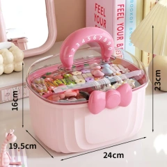 Cute Multi-layer Hairpin Storage Box Bowknot Hair Accessories Jewellery Box Waterproof Layered Container Girl