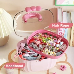 Cute Multi-layer Hairpin Storage Box Bowknot Hair Accessories Jewellery Box Waterproof Layered Container Girl