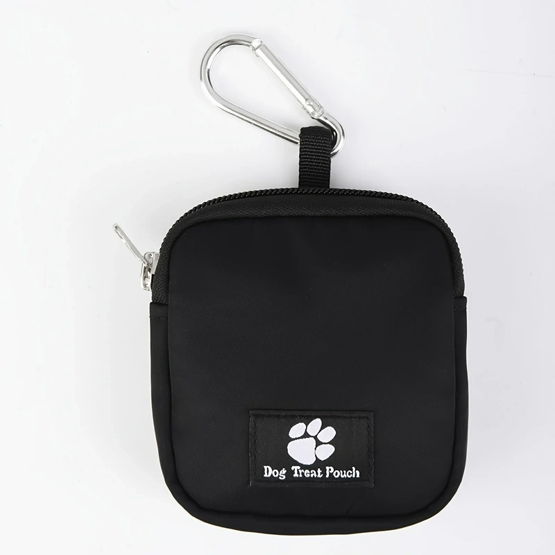 Portable Dog Treat Bag with Whistle, Multicolor Reusable Fabric Training Pouch for Pets