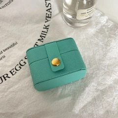Mini Portable Small Jewelry Storage Bag Travel Simple Leather Ring Necklace Earrings Storage Box Organizer Display Gift Box