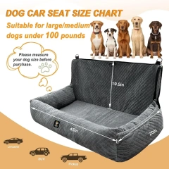 Multifunctional Washable Dog Car Seat with Thick Cushion for Medium/Large Dogs under 100 lbs, Safe and Removable for All Cars (G