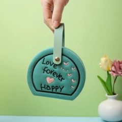 Embroidered Jewelry Storage Box Earrings Jewelry Display Travel Portable Handbag Dustproof Organizer Gift Packaging Box