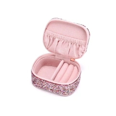 Compact PU Zipper Jewelry Box Polyester 3-6L Capacity for Storing High-End Women's Necklaces Earrings Rings-Mini Exquisite