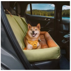Adjustable Large Soft Warm Heavy-Duty Dog Car Back Seat Bed Waterproof Removable Washable Oversized Pet Bed Made Polyester Solid