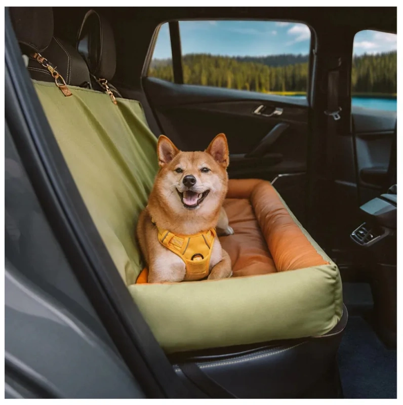 Adjustable Large Soft Warm Heavy-Duty Dog Car Back Seat Bed Waterproof Removable Washable Oversized Pet Bed Made Polyester Solid