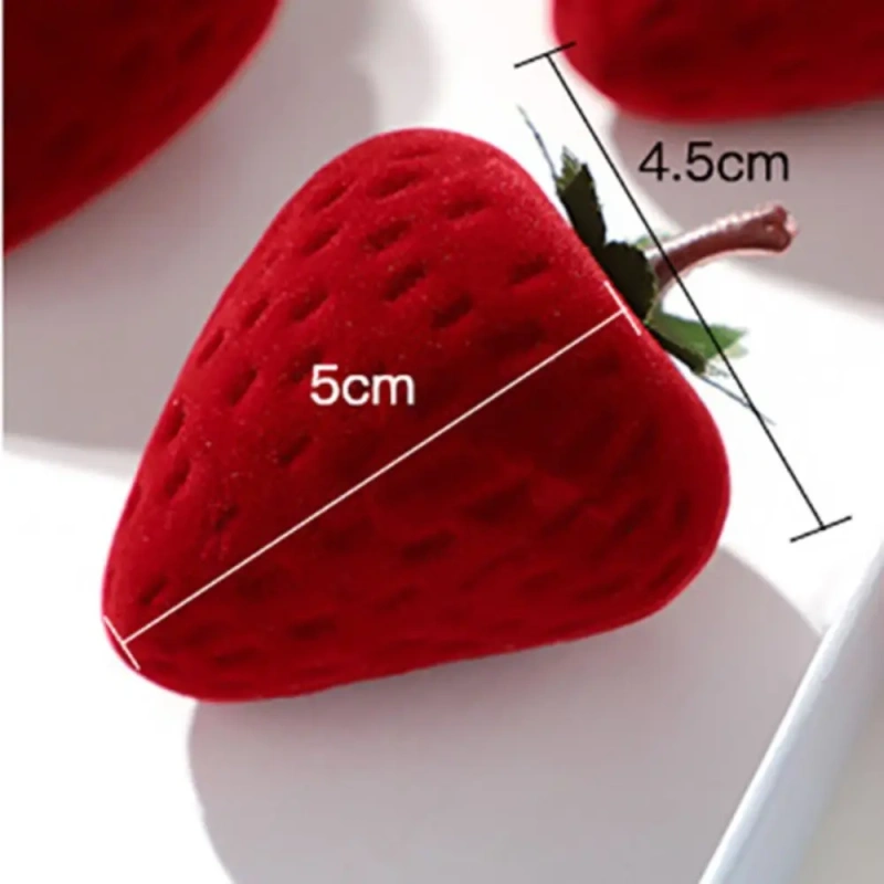 Fashion Earring Jewelry Box Popular Strawberry Box Cute Jewelry Boxes Ring Flocking Storage Box