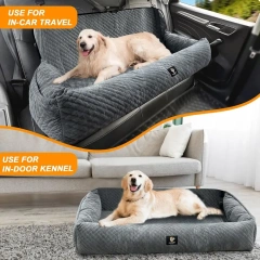 Multifunctional Washable Dog Car Seat with Thick Cushion for Medium/Large Dogs under 100 lbs, Safe and Removable for All Cars (G