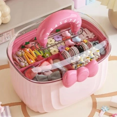 Cute Multi-layer Hairpin Storage Box Bowknot Hair Accessories Jewellery Box Waterproof Layered Container Girl