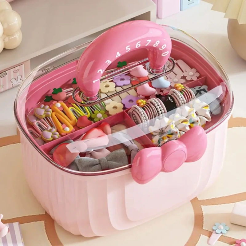 Cute Multi-layer Hairpin Storage Box Bowknot Hair Accessories Jewellery Box Waterproof Layered Container Girl