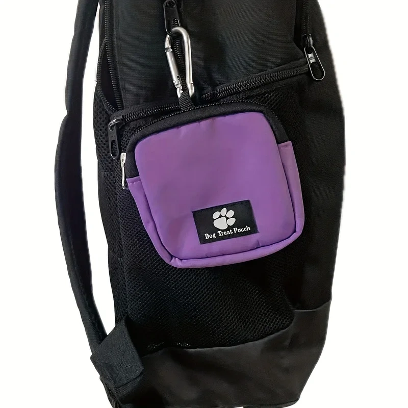 Portable Dog Treat Bag with Whistle, Multicolor Reusable Fabric Training Pouch for Pets