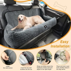 Multifunctional Washable Dog Car Seat with Thick Cushion for Medium/Large Dogs under 100 lbs, Safe and Removable for All Cars (G
