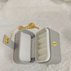 Mini Portable Small Jewelry Storage Bag Travel Simple Leather Ring Necklace Earrings Storage Box Organizer Display Gift Box