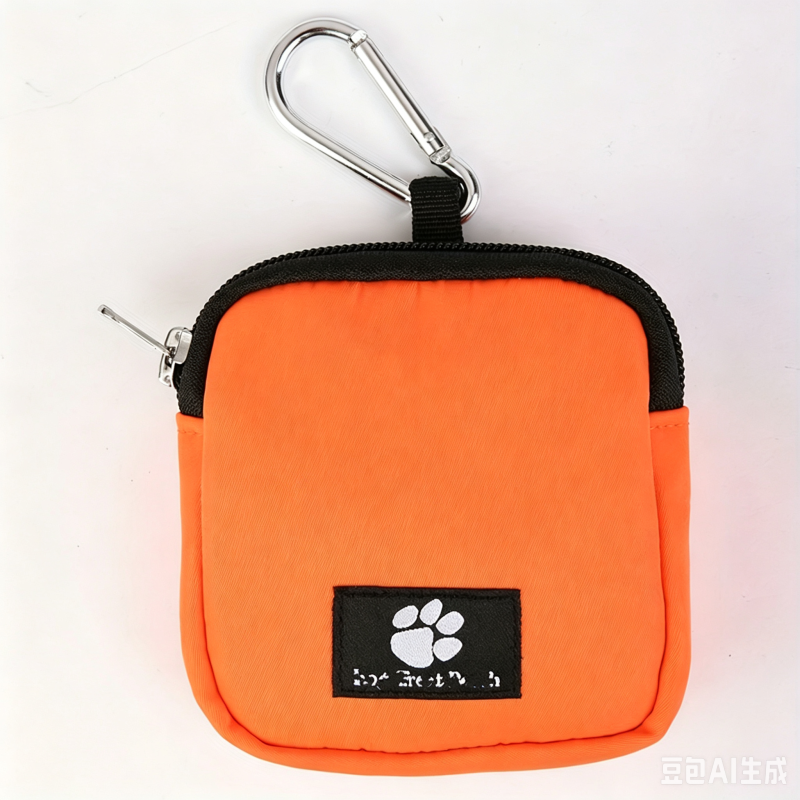 Portable Dog Treat Bag with Whistle, Multicolor Reusable Fabric Training Pouch for Pets