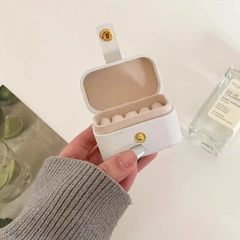 Mini Portable Small Jewelry Storage Bag Travel Simple Leather Ring Necklace Earrings Storage Box Organizer Display Gift Box