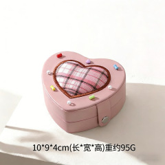 Red Heart Shape Premium Jewellery Boxes PU Leather with Faux Suede Lining