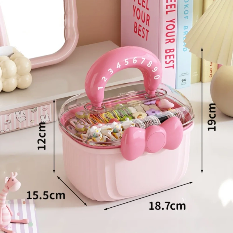 Cute Multi-layer Hairpin Storage Box Bowknot Hair Accessories Jewellery Box Waterproof Layered Container Girl