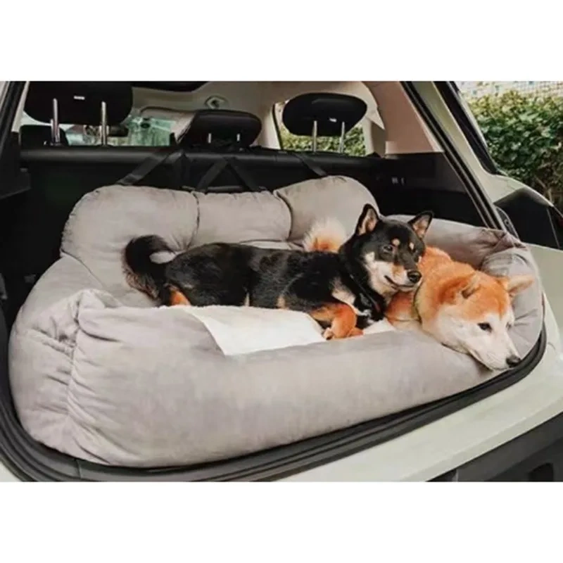 Large Dual-Seat SUV Pet Bed Liner for Rear & Cargo Area Waterproof Anti-Slip Dog Crate Mat Cat Kennel Travel Cushion