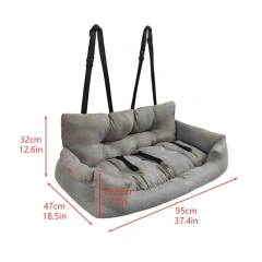 Large Dual-Seat SUV Pet Bed Liner for Rear & Cargo Area Waterproof Anti-Slip Dog Crate Mat Cat Kennel Travel Cushion