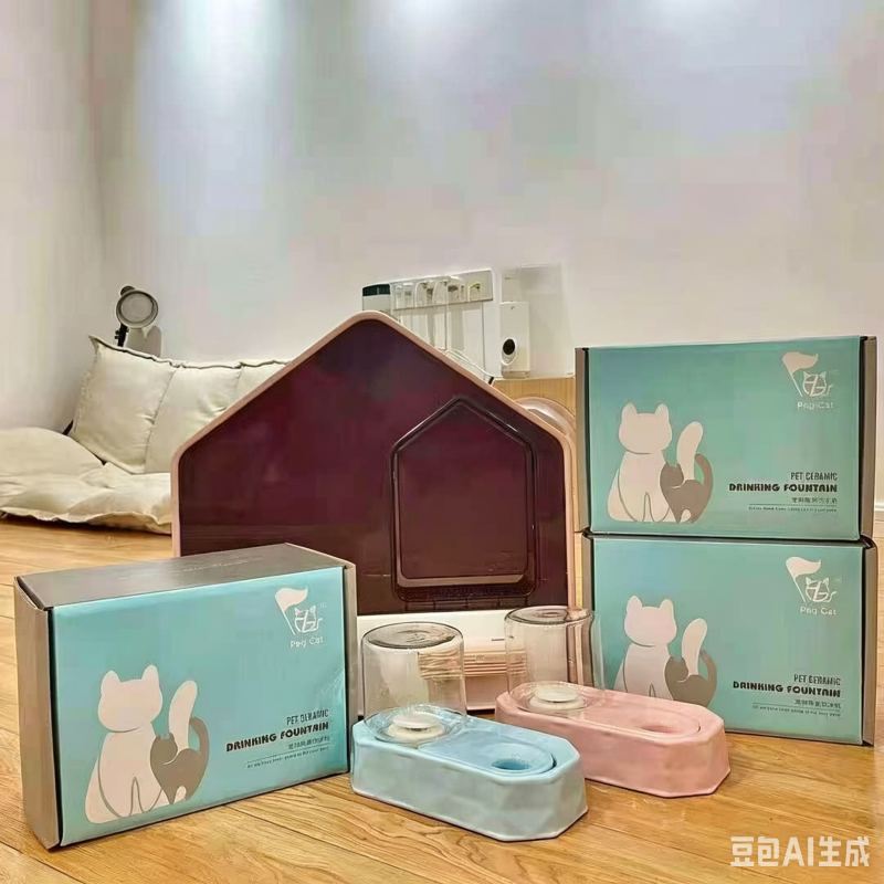 Cat water fountain with a non-wet mouth