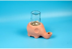 Ceramic Elephant Shape Pet Cat Puppy Water Feeder Dispenser No Spill Pet Drinker