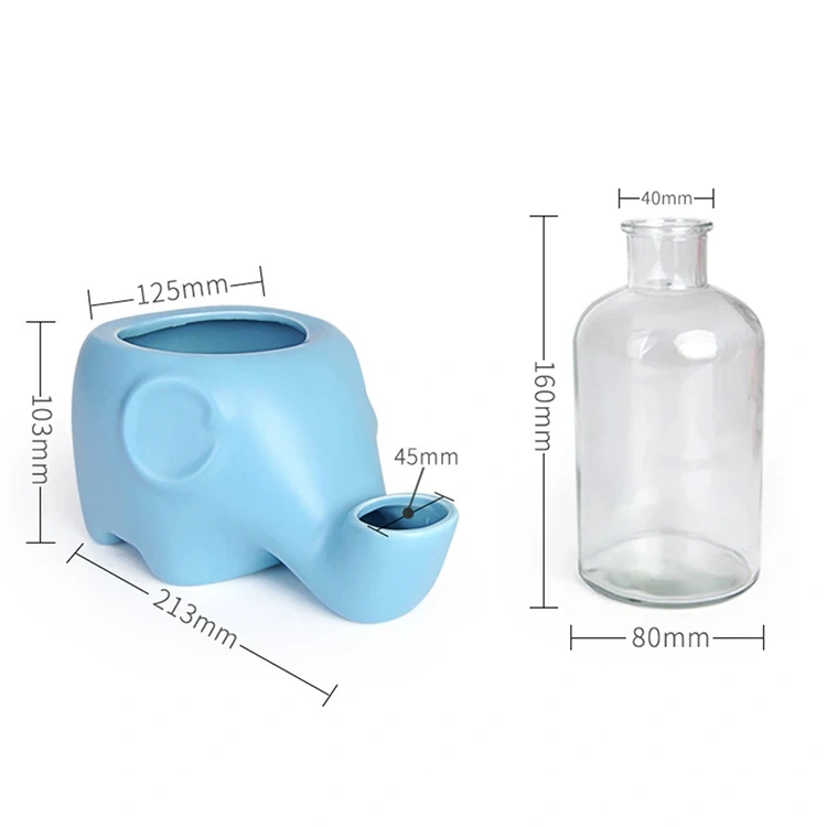 Ceramic Elephant Shape Pet Cat Puppy Water Feeder Dispenser No Spill Pet Drinker