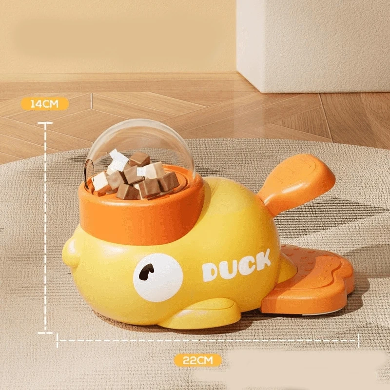 Little Yellow Duck Pet Treat Dispenser Interactive Food Leaking Toy for Cats Dogs Training Slow Feeder Auto Feeder Pet Supplies
