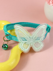 Adjustable Small Butterfly Necklace Ring for Cats